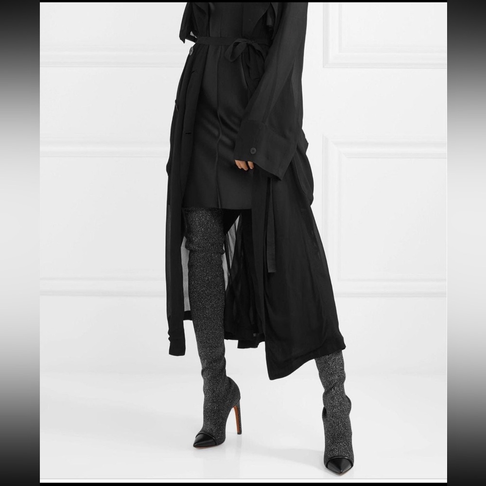 🔥 Givenchy Leather Trimmed Over the Knee Sock Boots🔥